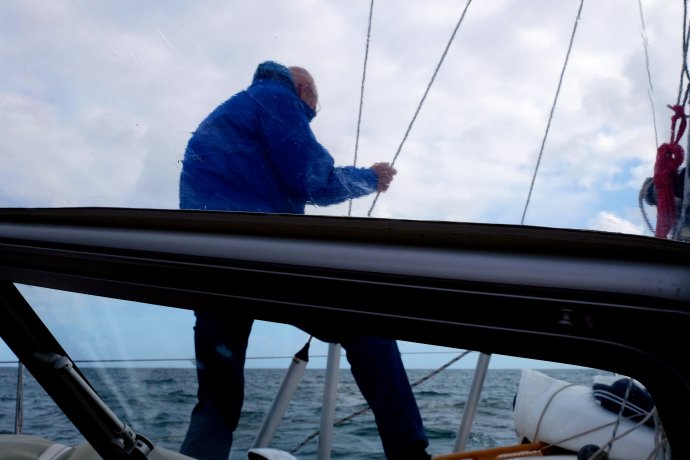 Toen stond het voorzeil nog.