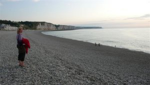 Het prachtige kiezelstrand bij Fecamp.
