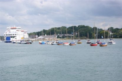 Aankomst bij Lymington