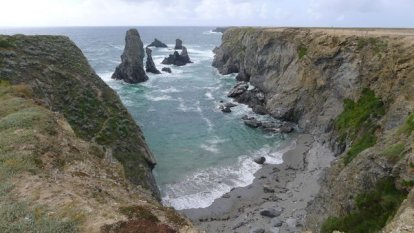 De woeste kuststrook van Belle Ile.